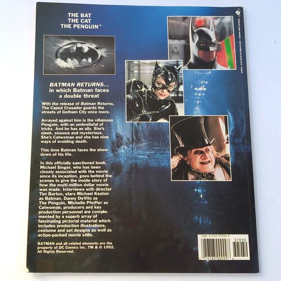VTG 1992 Batman Returns Official Movie Book Behind The Scenes Michael Keaton - Picture 2 of 3